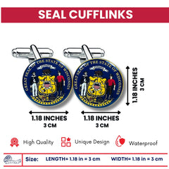 Cufflinks - State Seal Wisconsin - USA