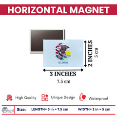 Horizontal Magnet - State Flag Illinois - USA