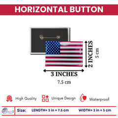 Horizontal Button - Flag United States - USA