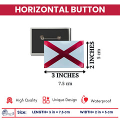 Horizontal Button - State Flag Alabama - USA
