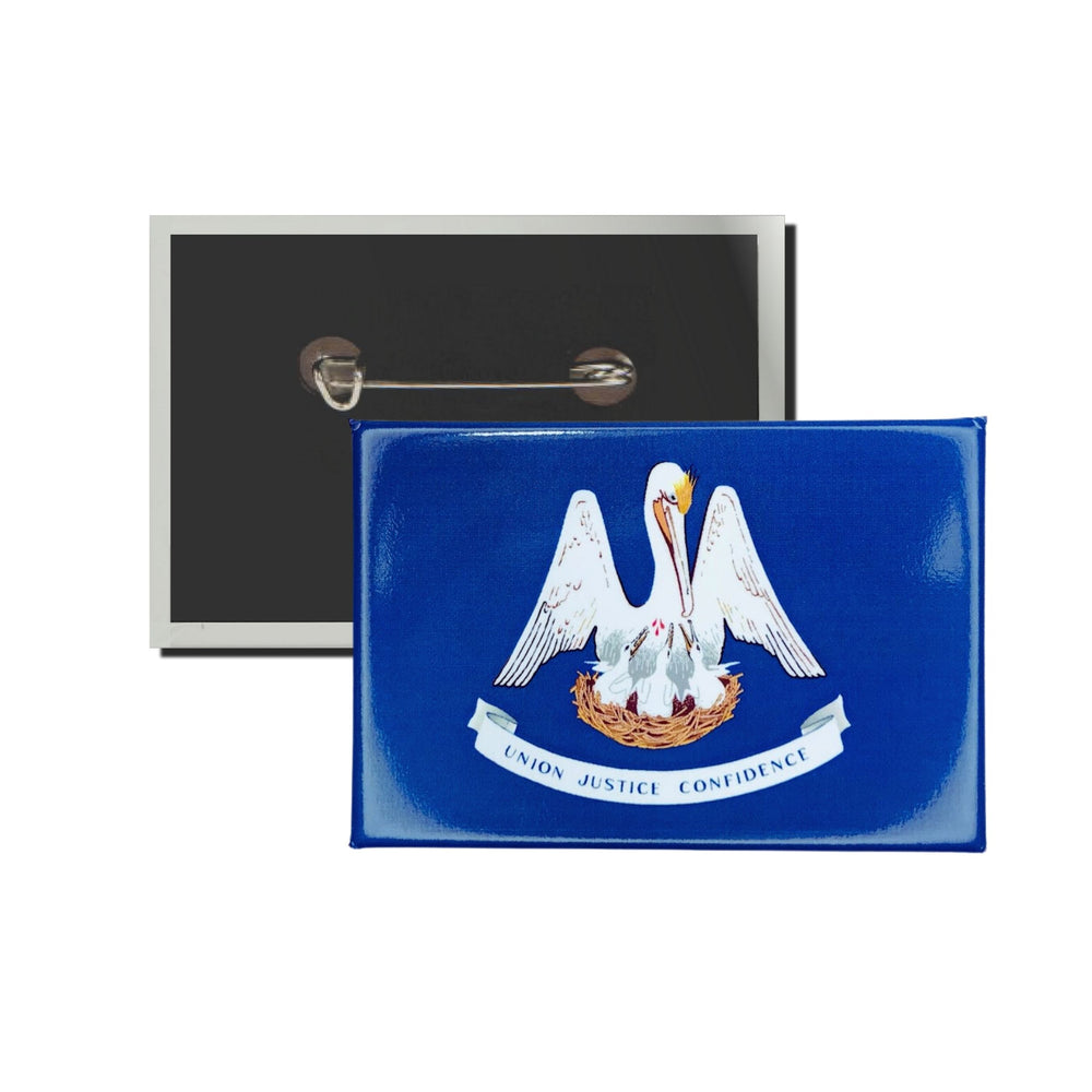 Horizontal Button - State Flag Louisiana - USA