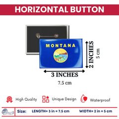 Horizontal Button - State Flag Montana - USA