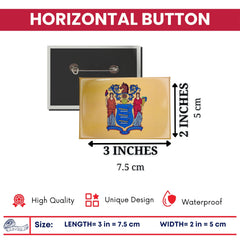 Horizontal Button - State Flag New Jersey - USA