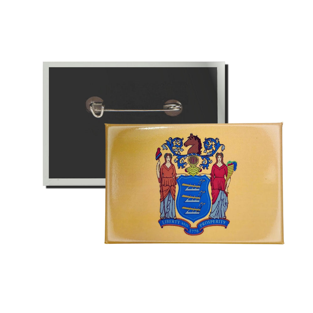 Horizontal Button - State Flag New Jersey - USA