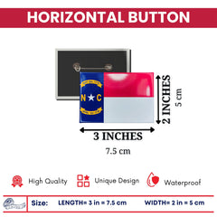 Horizontal Button - State Flag North Carolina - USA