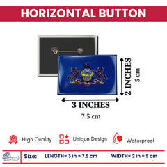 Horizontal Button - State Flag Pennsylvania - USA