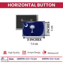 Horizontal Button - State Flag South Carolina - USA