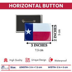 Horizontal Button - State Flag Texas - USA