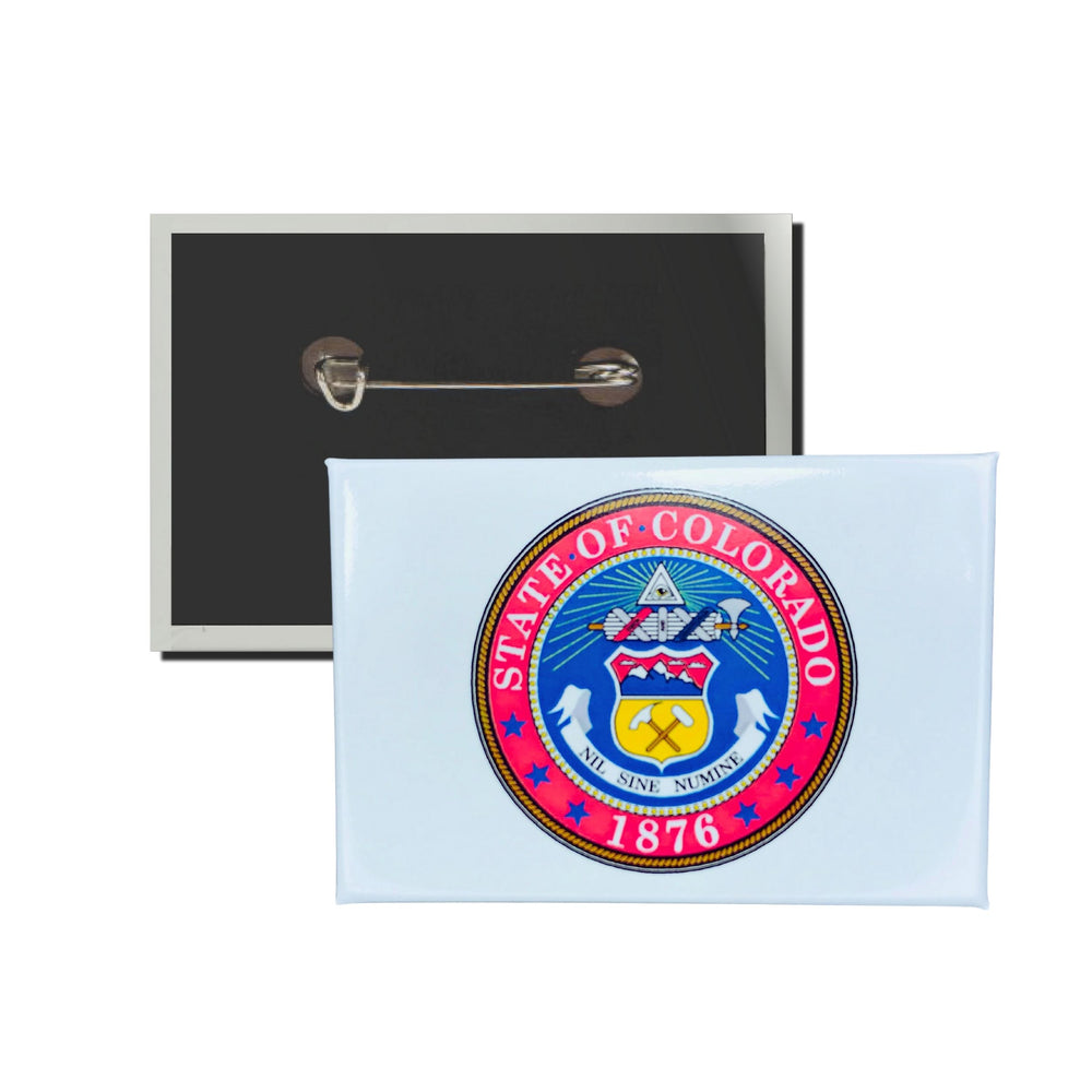 Horizontal Button - State Seal Colorado - USA