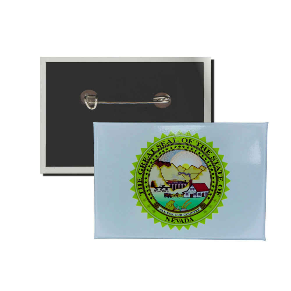 Horizontal Button - State Seal Nevada - USA