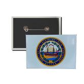 Horizontal Button - State Seal New Hampshire - USA