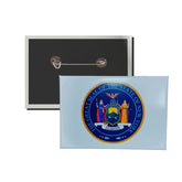 Horizontal Button - State Seal New York - USA