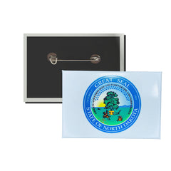 Horizontal Button - State Seal North Dakota - USA
