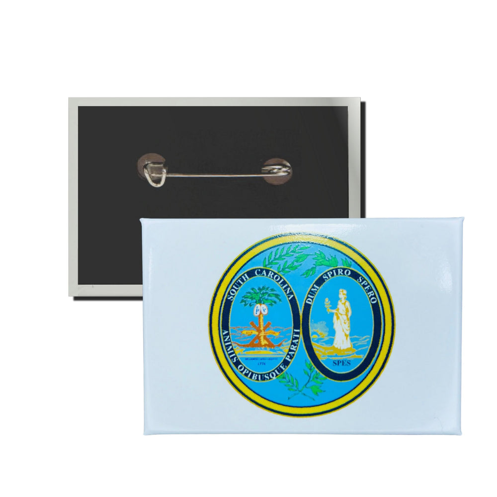 Horizontal Button - State Seal South Carolina - USA