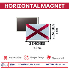 Horizontal Magnet - State Flag Alabama - USA