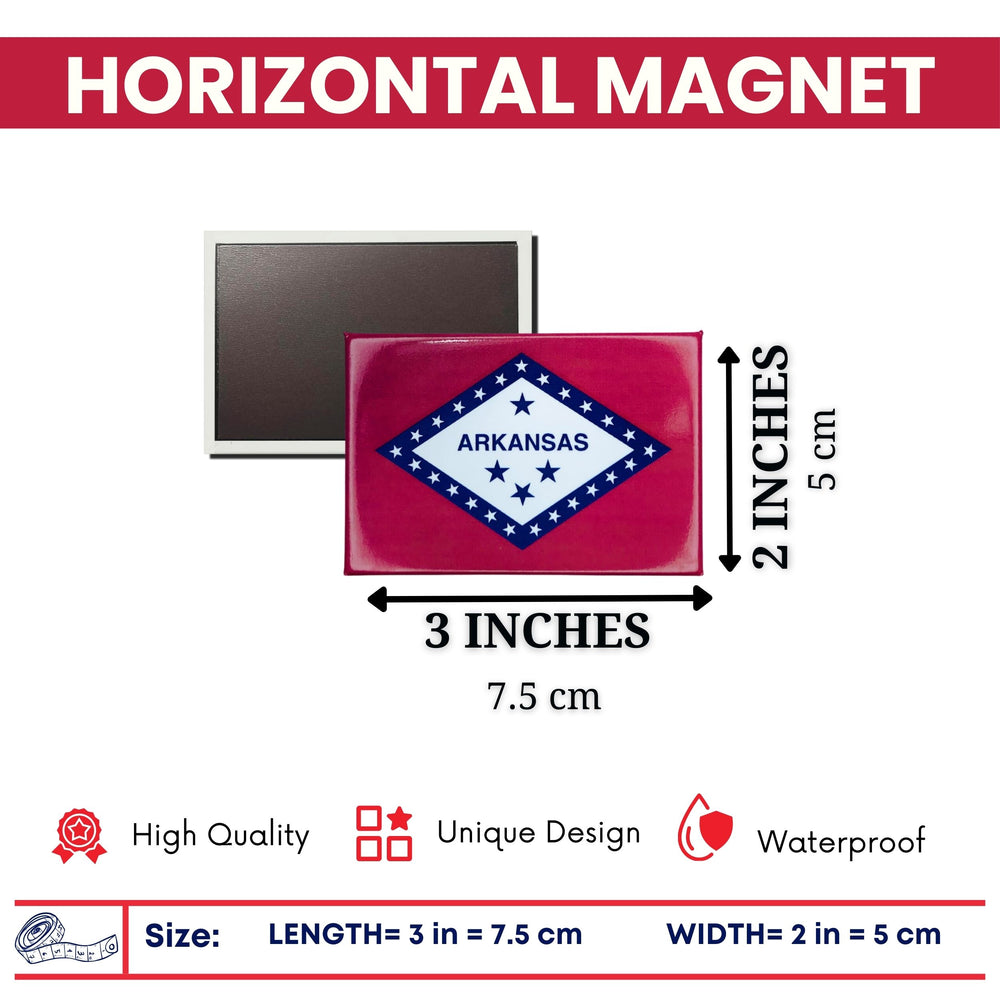 Horizontal Magnet - State Flag Arkansas - USA