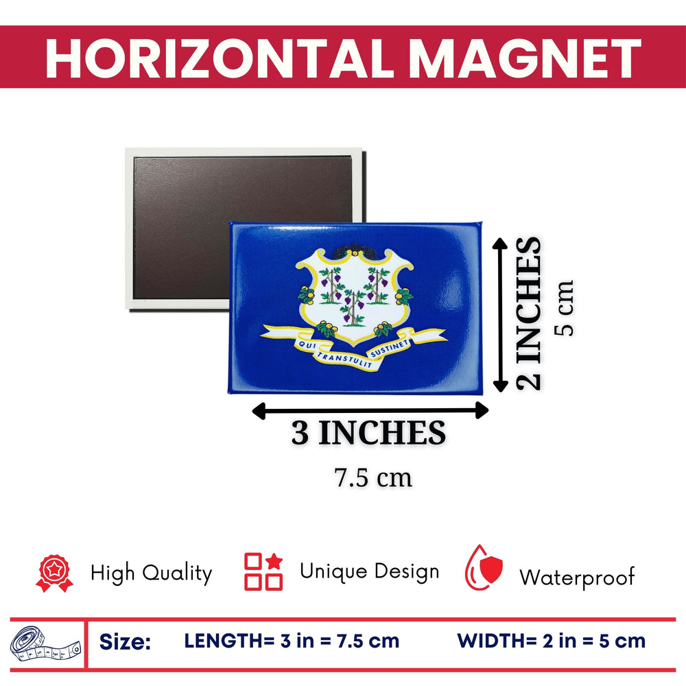 Horizontal Magnet - State Flag Connecticut - USA
