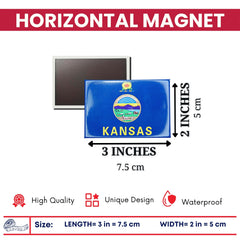 Horizontal Magnet - State Flag Kansas - USA