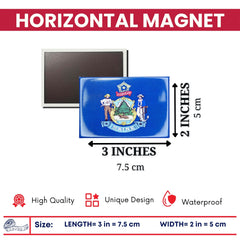 Horizontal Magnet - State Flag Maine - USA