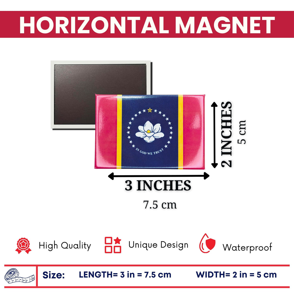 Horizontal Magnet - State Flag Mississippi - USA