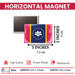 Horizontal Magnet - State Flag Mississippi - USA