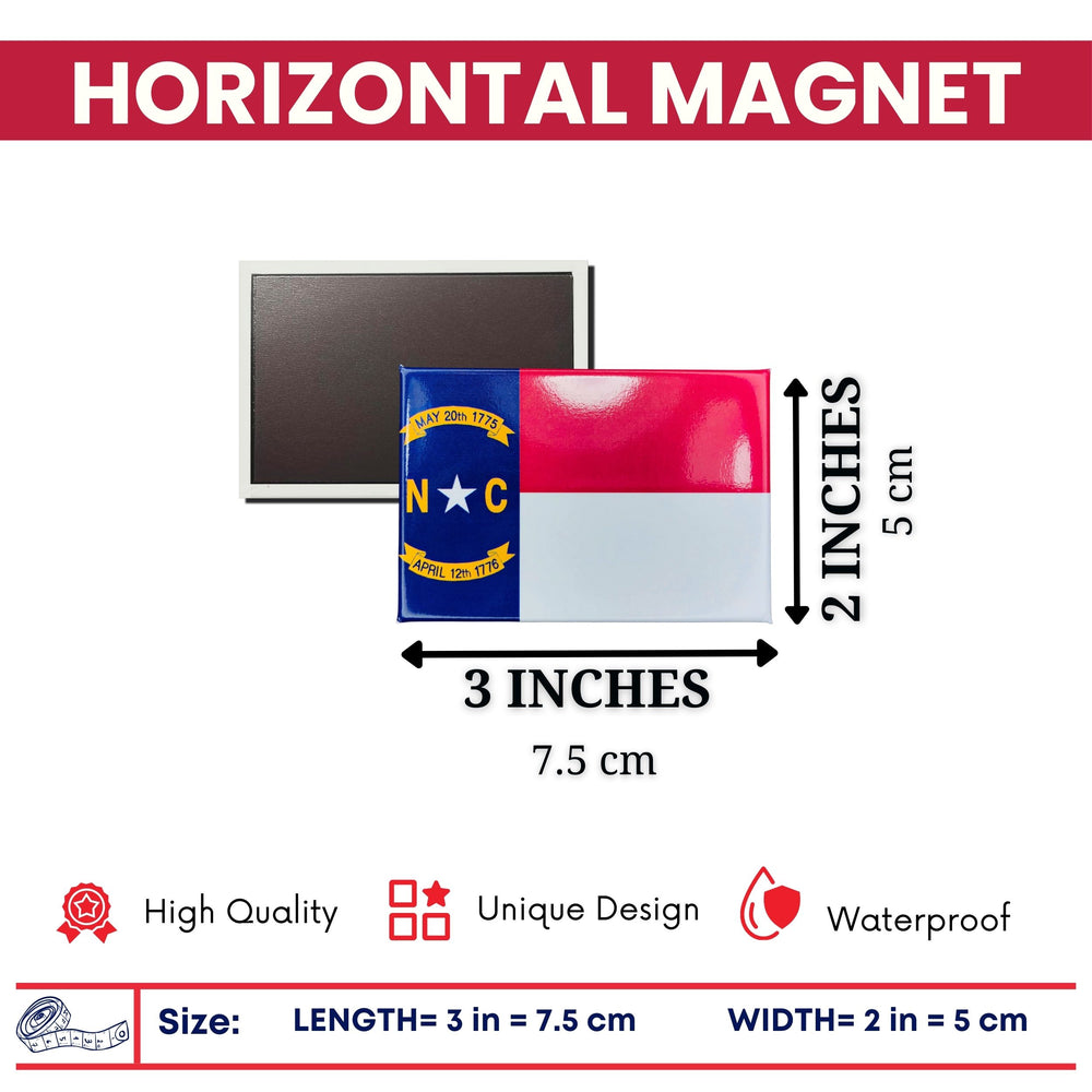 Horizontal Magnet - State Flag North Carolina - USA