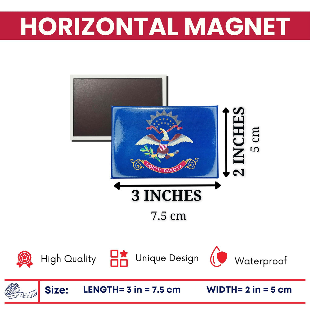 Horizontal Magnet - State Flag North Dakota - USA