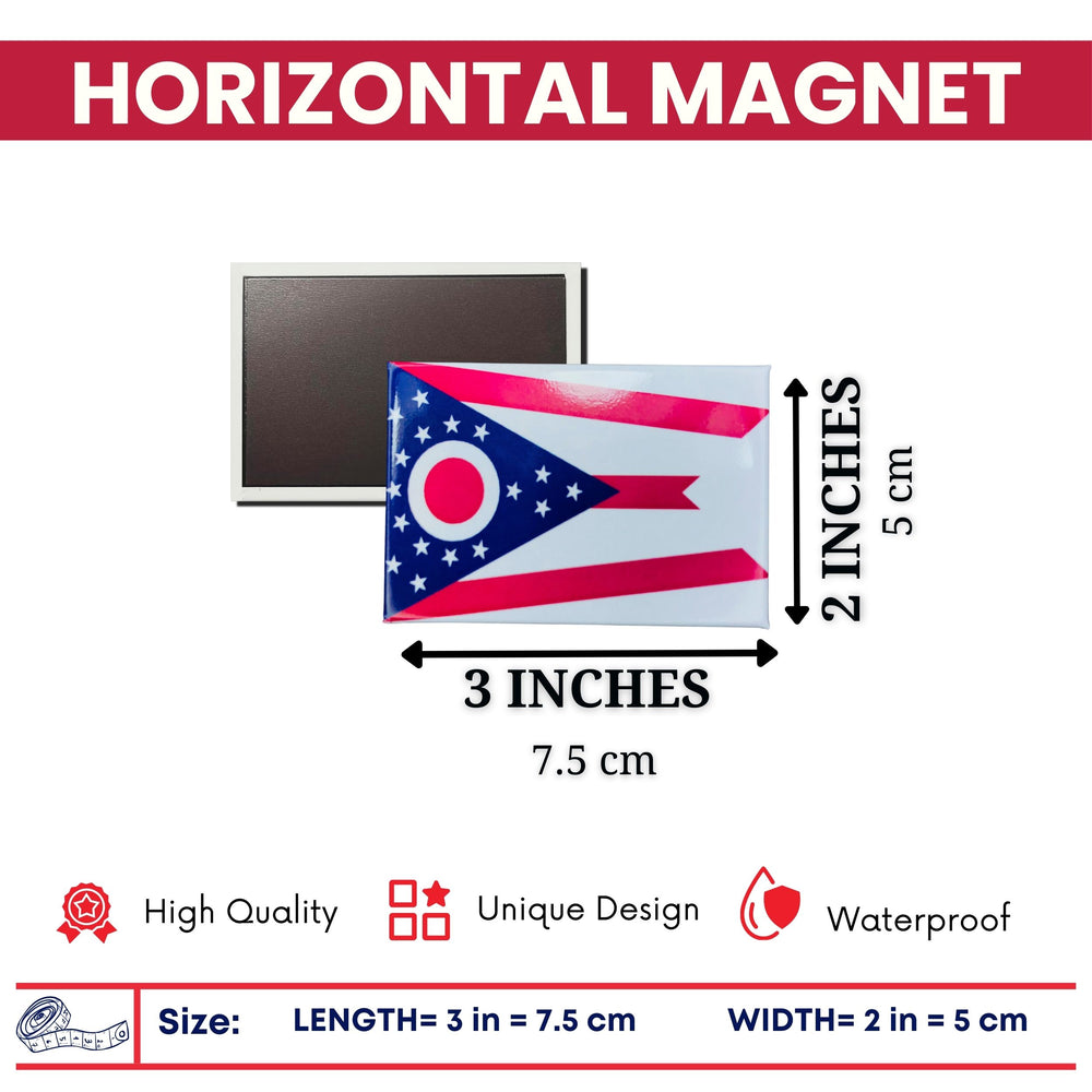 Horizontal Magnet - State Flag Ohio - USA