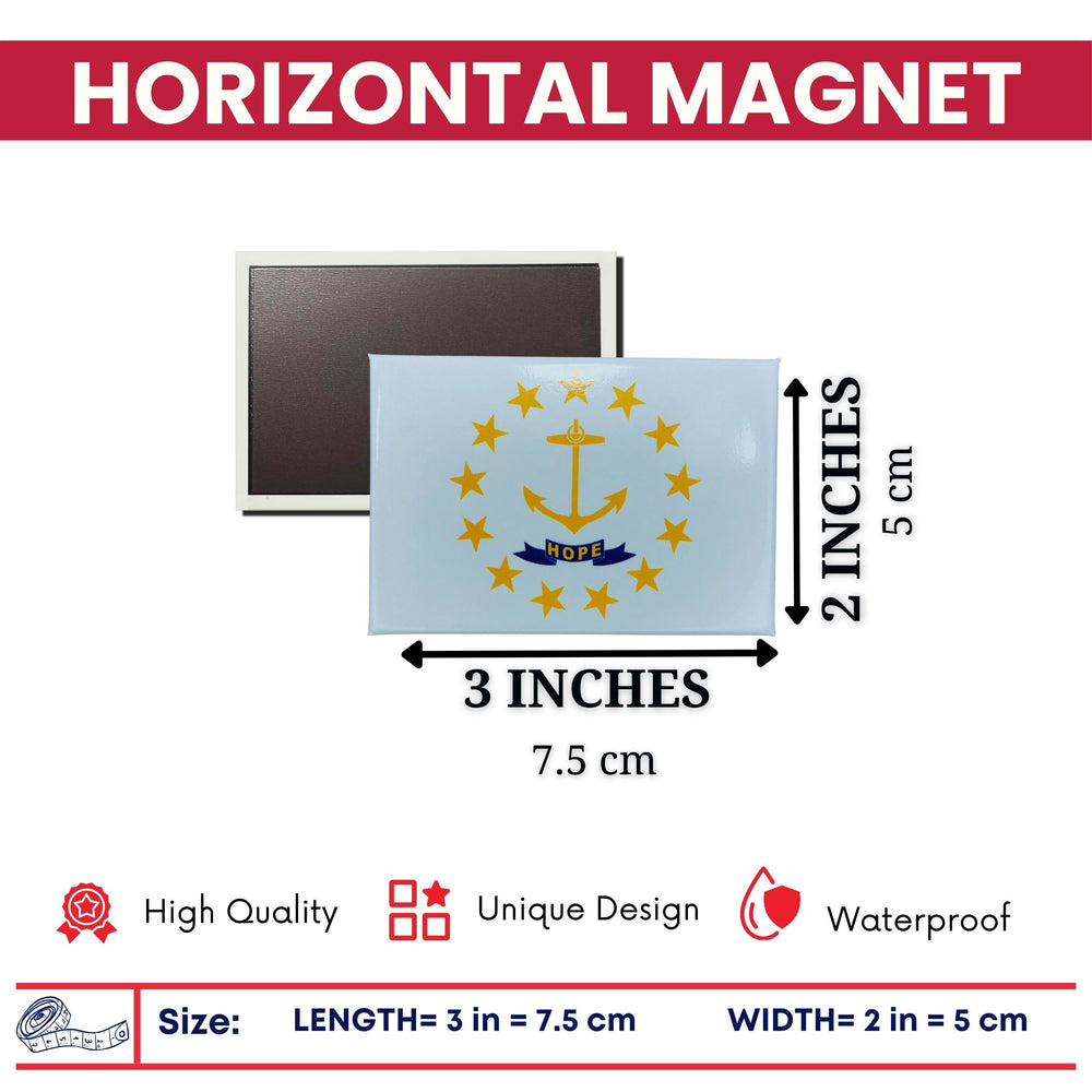 Horizontal Magnet - State Flag Rhode Island - USA