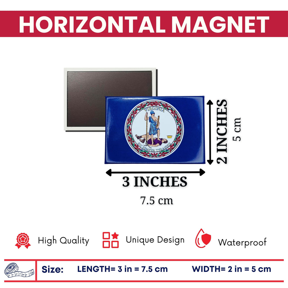 Horizontal Magnet - State Flag Virginia - USA