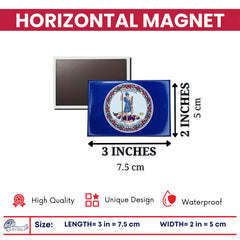 Horizontal Magnet - State Flag Virginia - USA