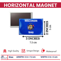 Horizontal Magnet - State Flag Wisconsin - USA