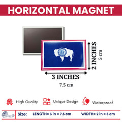 Horizontal Magnet - State Flag Wyoming - USA