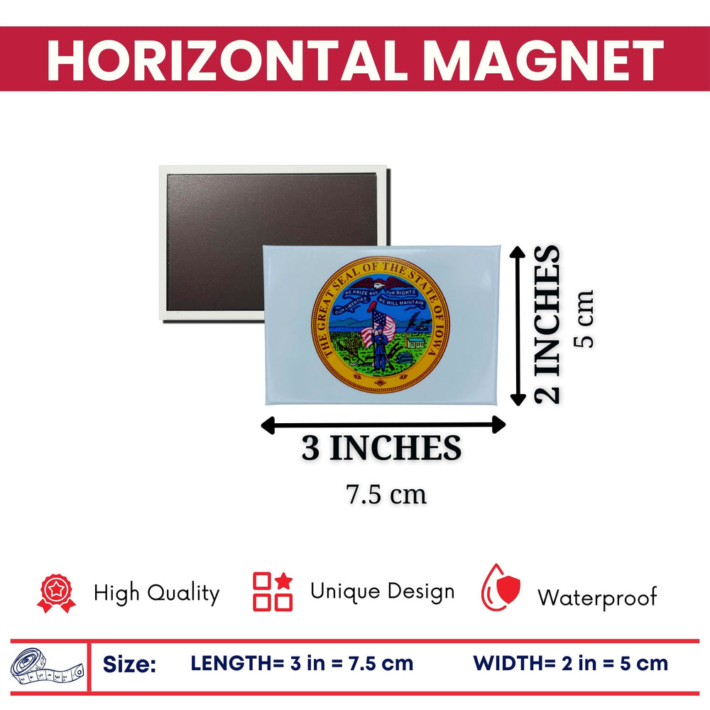 Horizontal Magnet - State Seal Iowa - USA