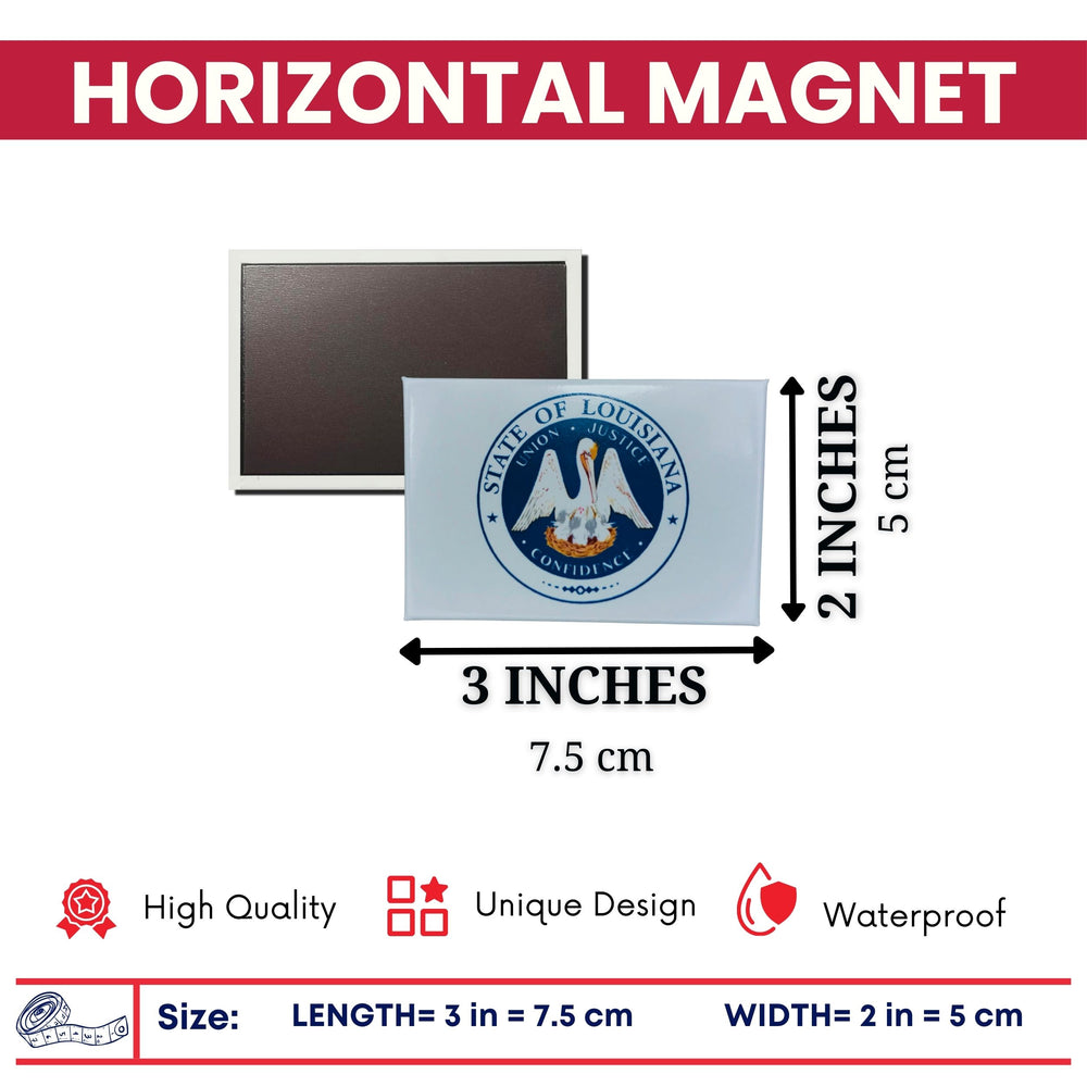 Horizontal Magnet - State Seal Louisiana - USA