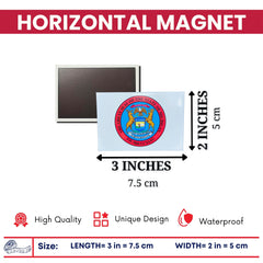Horizontal Magnet - State Seal Michigan - USA