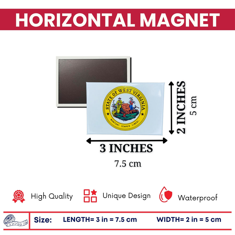 Horizontal Magnet - State Seal West Virginia - USA