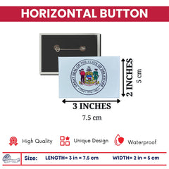 Horizontal Button - State Seal Delaware - USA