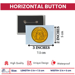 Horizontal Button - State Seal Georgia - USA