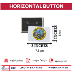 Horizontal Button - State Seal Idaho - USA