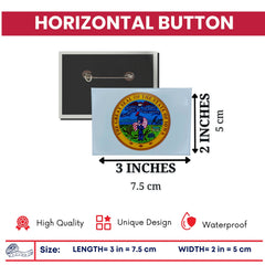 Horizontal Button - State Seal Iowa - USA