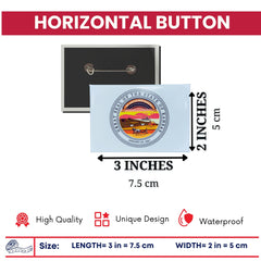 Horizontal Button - State Seal Kansas - USA
