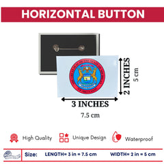 Horizontal Button - State Seal Michigan - USA