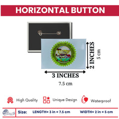 Horizontal Button - State Seal Nevada - USA