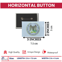 Horizontal Button - State Seal New Mexico - USA