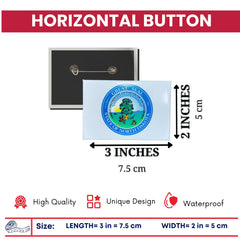 Horizontal Button - State Seal North Dakota - USA