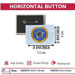 Horizontal Button - State Seal Oklahoma - USA