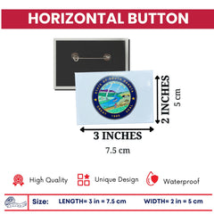 Horizontal Button - State Seal South Dakota - USA