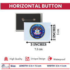 Horizontal Button - State Seal Utah - USA
