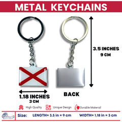 Metal Keychain - State Flag Alabama - USA